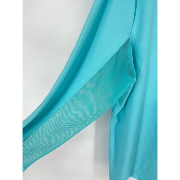 IBKUL 1/4 Zip Mesh Undersleeve TPC River Highlands Embroidered Turquoise Size XL - Picture 2 of 12